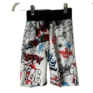 New Phat Farm Boys Shorts with Multicolored Graffiti Print Size 4